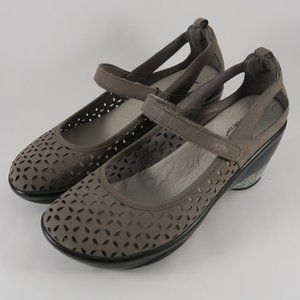 Jambu Mary Jane Leather Calypso Wedges | Size 10